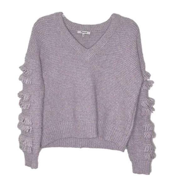 MADEWELL Fringe-Sleeve Pullover Sweater Size XXS - Picture 7 of 10